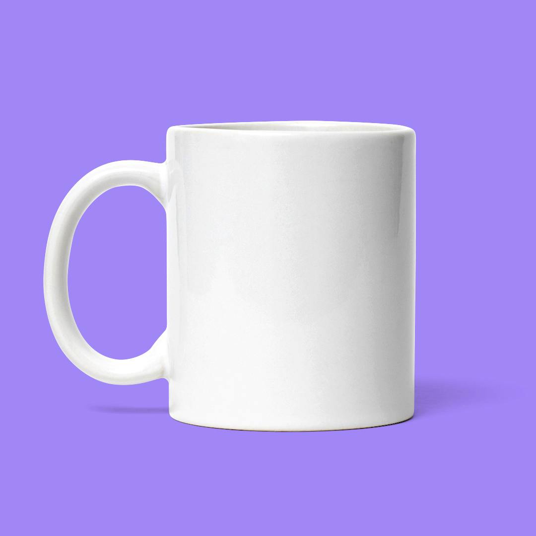 White glossy mug 