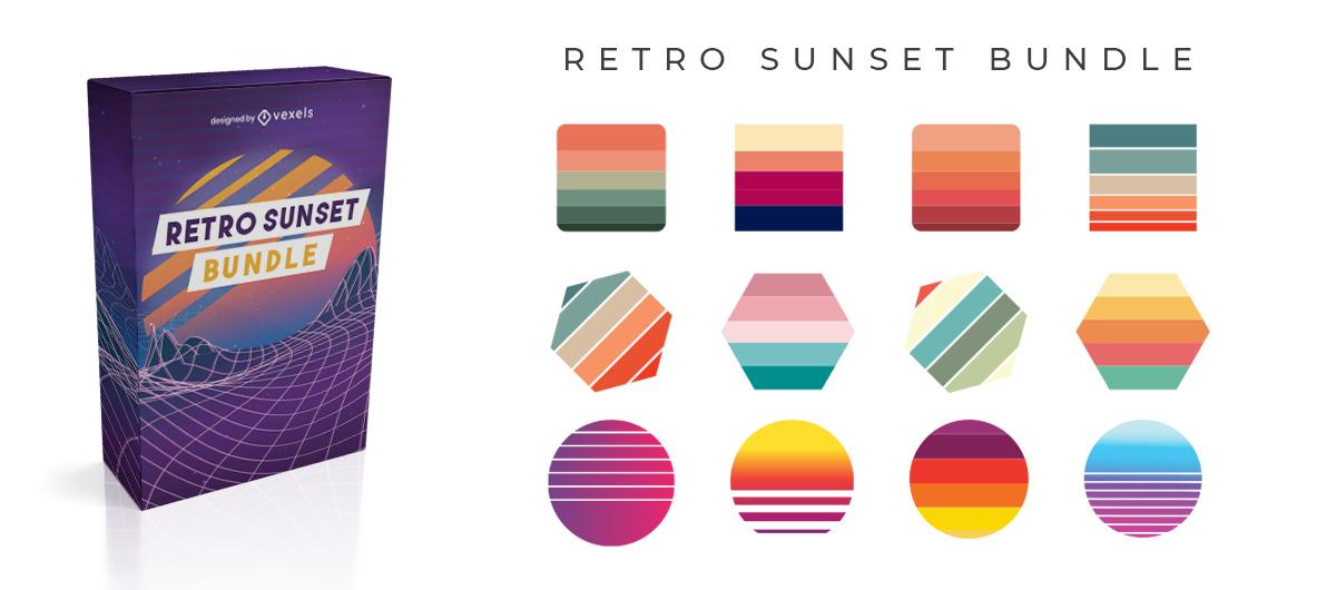 Some examples of the content of the Retro Sunset Bundle