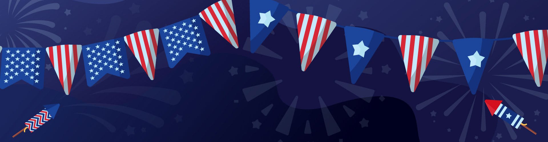 4th of July Pennants vector