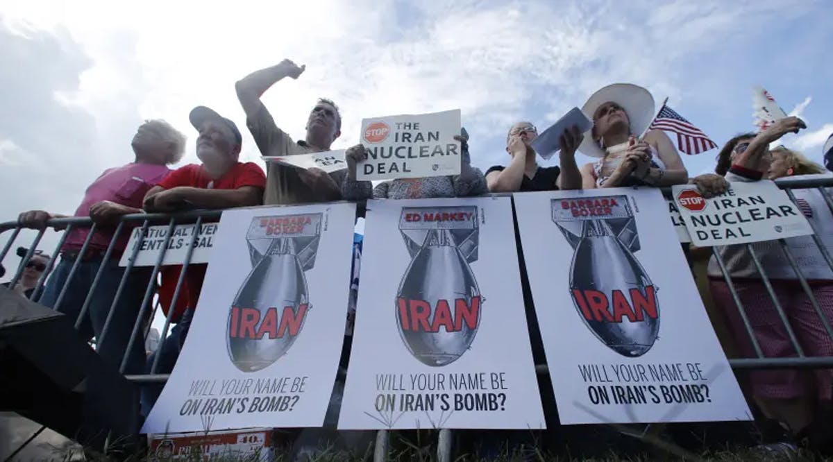 Rallying against the Iran nuclear deal on Capitol Hill in Washington