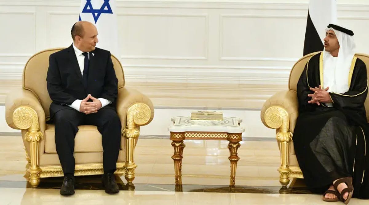 Prime Minister Naftali Bennett meets with UAE Foreign Minister Sheikh Abdullah bin Zayed in Abu Dhabi