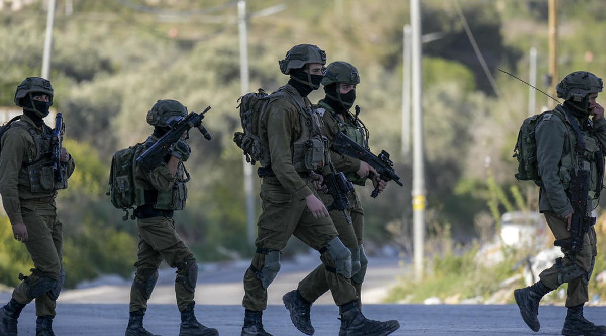 Israeli soldiers operate in village of Sarra near the Palestinians West Bank city of Nablus