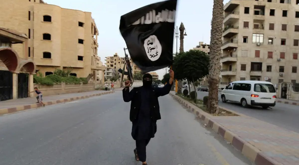 A member loyal to the Islamic State in Iraq and the Levant