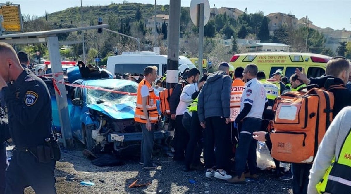 Scene of ramming attack in Jerusalem