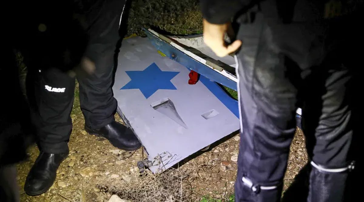 Part of a military helicopter that crashed off the coast of Haifa