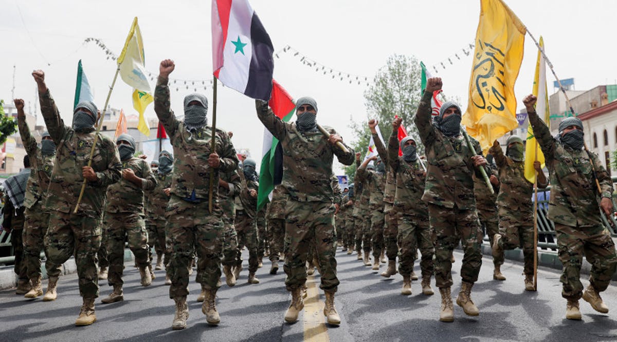 Members of special IRGC forces attend a rally marking the annual Quds Day