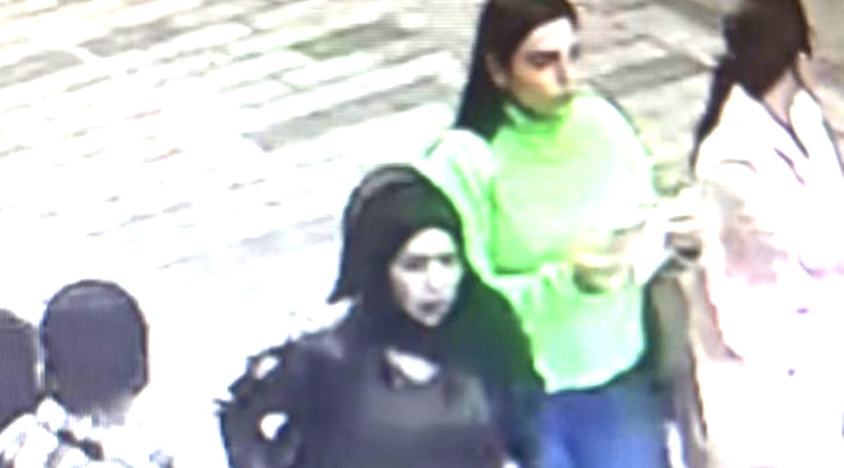 Natali Swissa and Or Atedgi from Ashdod are seen walking next to the alleged terrorist who carried out a deadly attack in Istanbul's Taksim Square