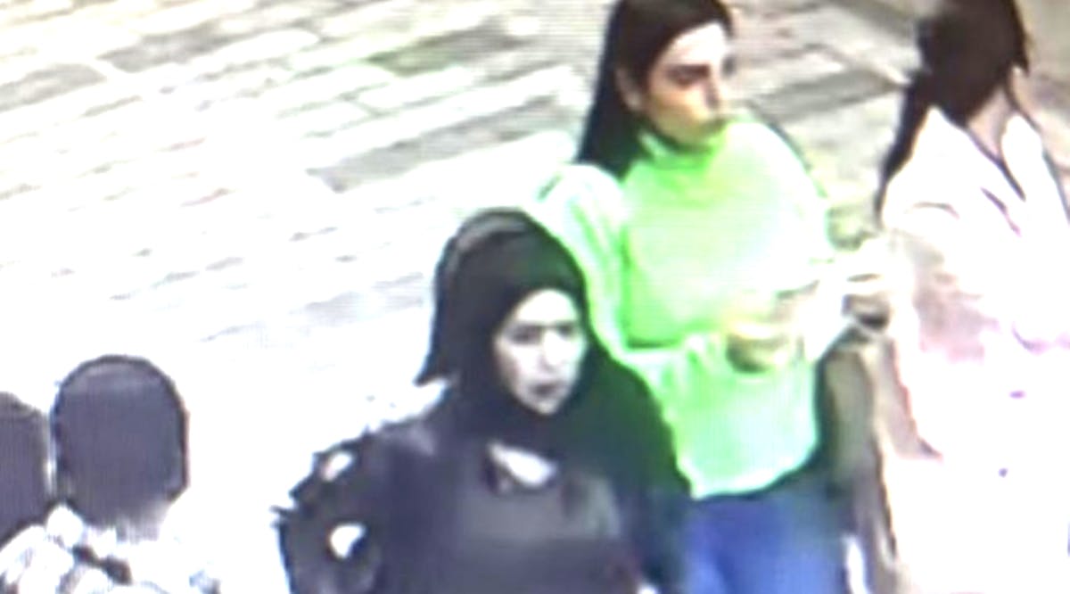 Natali Swissa and Or Atedgi from Ashdod are seen walking next to the alleged terrorist who carried out a deadly attack in Istanbul's Taksim Square