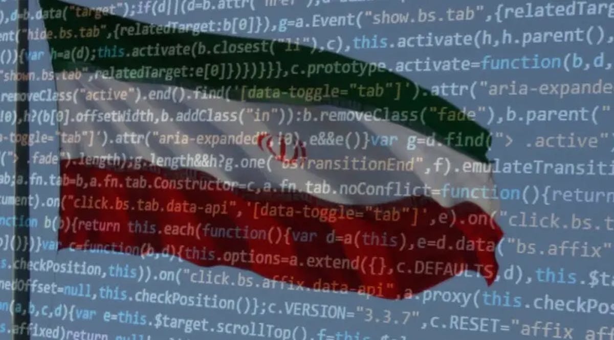 Iranian flag and cyber code