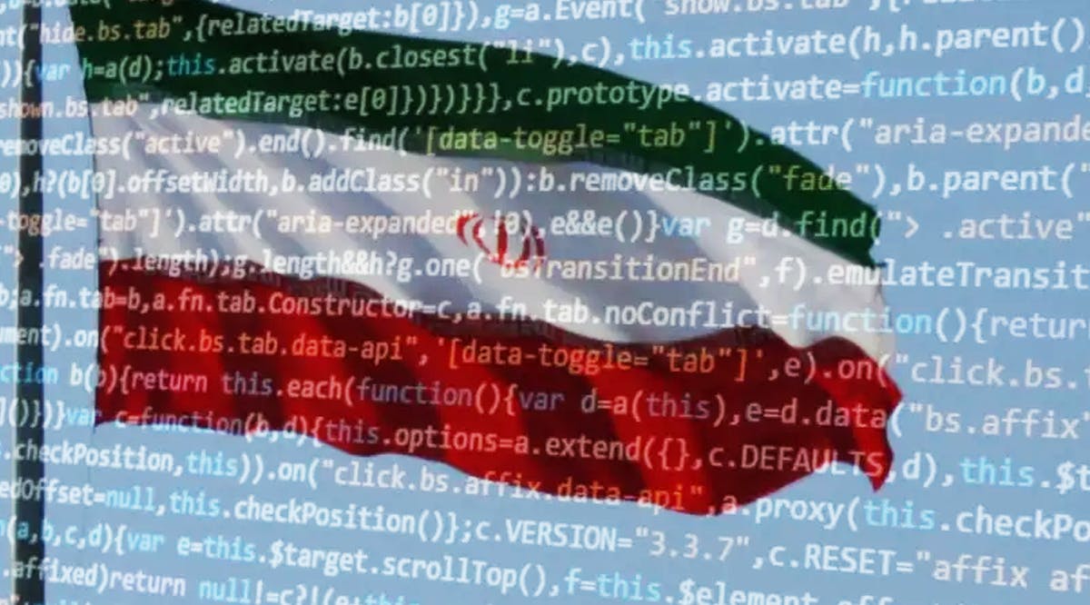 Iranian flag and cyber code