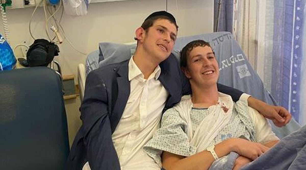 Dubbi and Elazar at the hospital