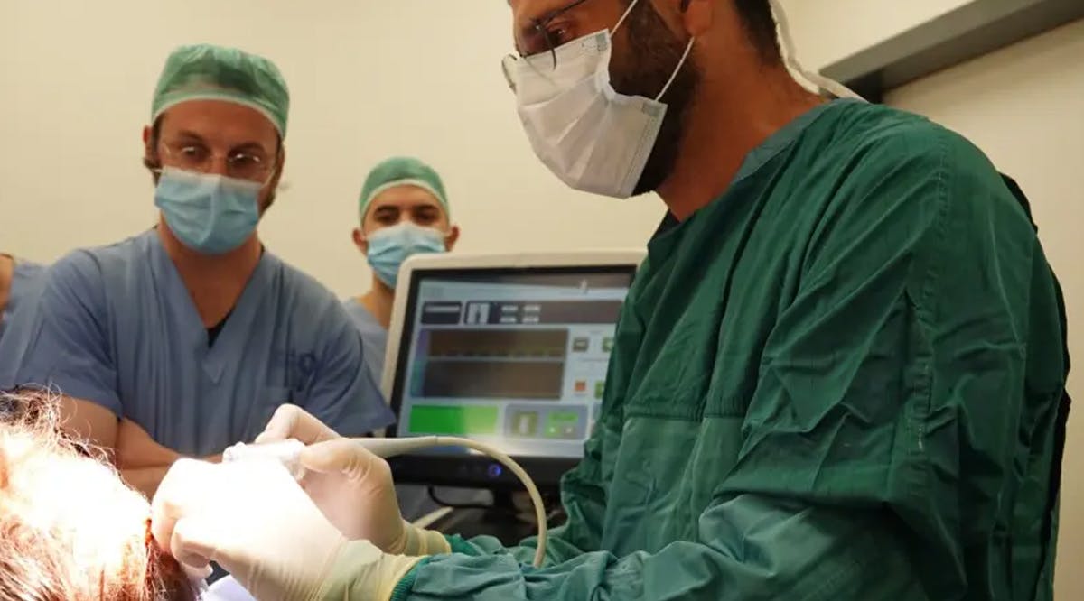 Shaare Zedek Medical Center doctors performing a skin cancer treatment procedure