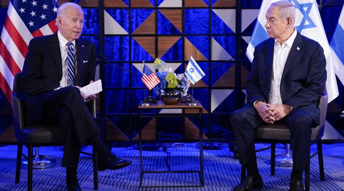 US President Joe Biden together with Israeli Prime Minister Benjamin Netanyahu