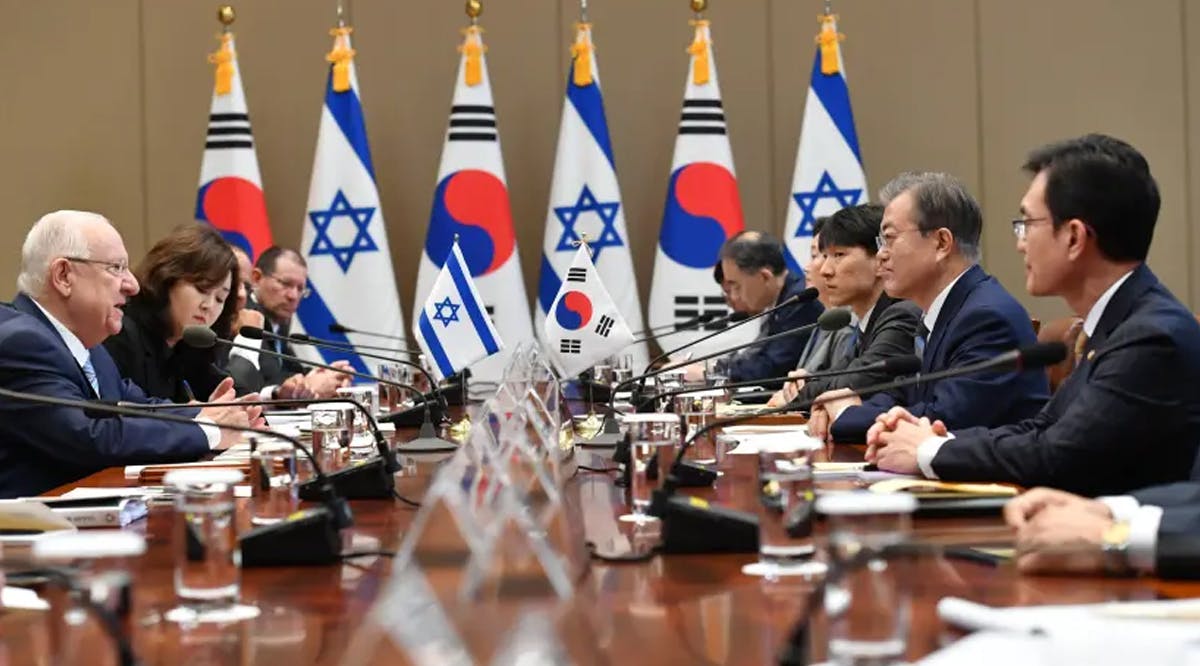 President Rivlin meeting with President Moon of South Korea