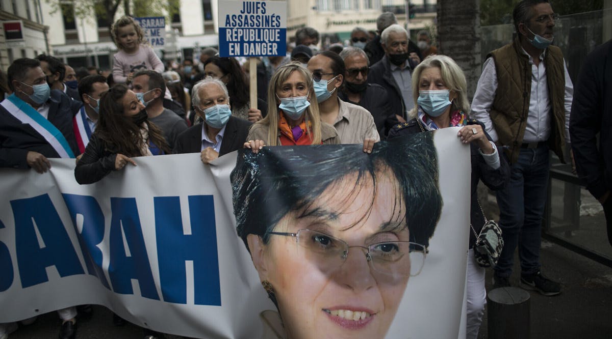 Protesters march during a demonstration in Marseille, France