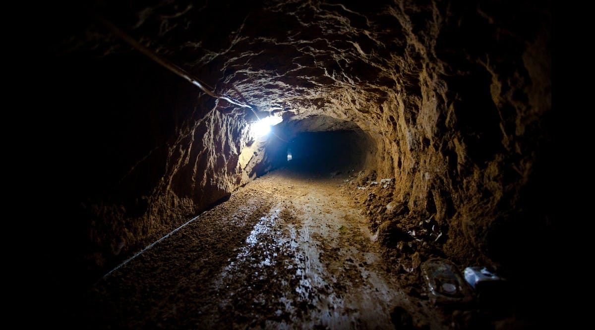 Tunnel where Israeli hostages had been held by the Hamas 
