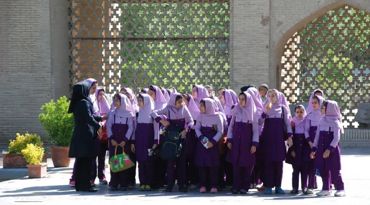 A group of schoolgirls in Iran