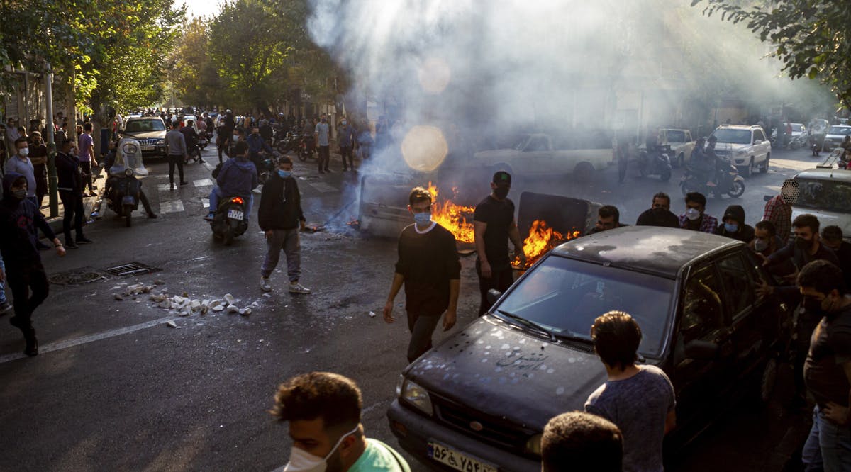 Iranians protests the death of Mahsa Amini in Tehran