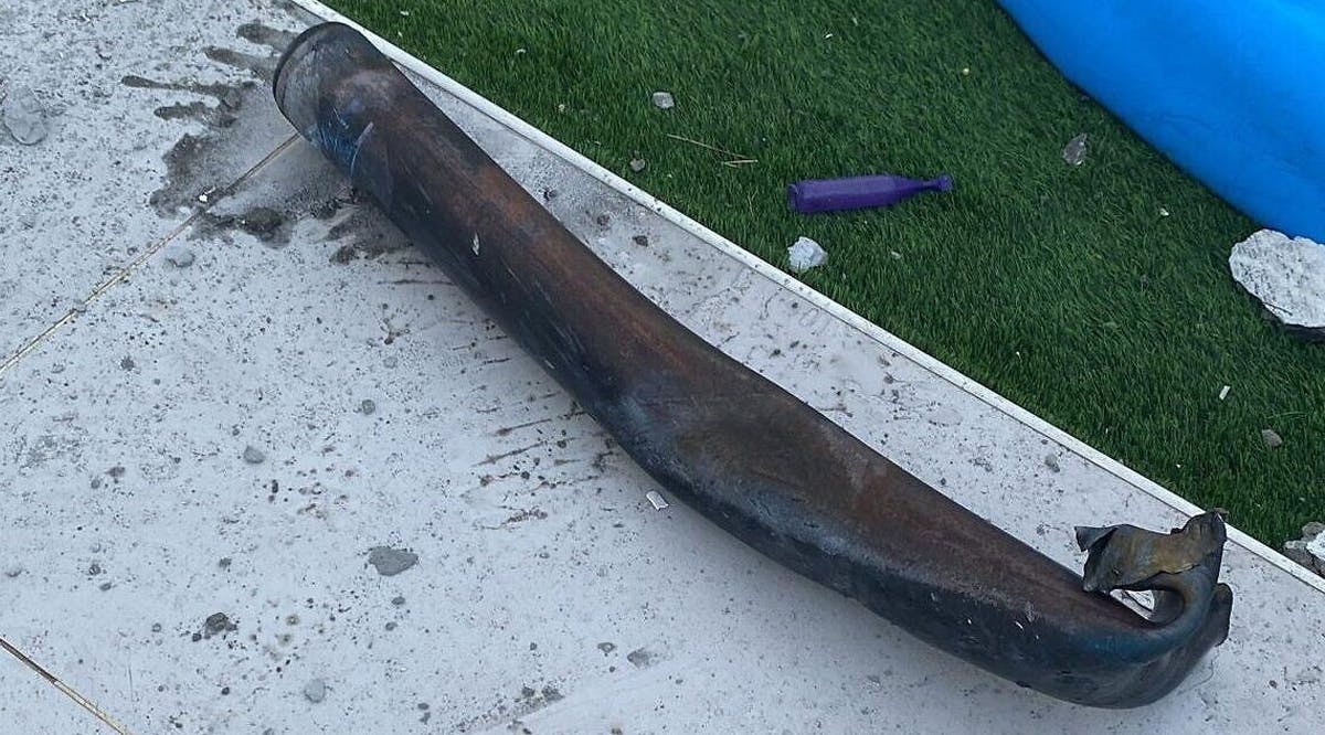 A rocket fragment that hit a home in Sdeort