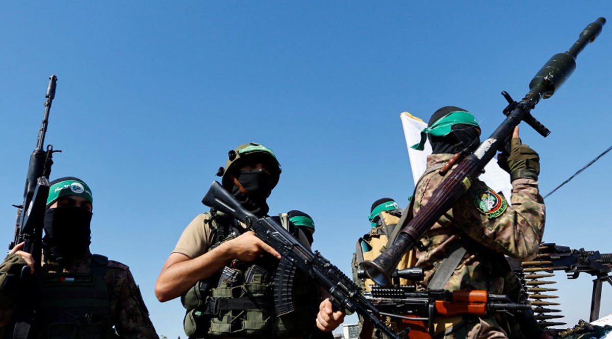 Palestinian fighters from the armed wing of Hamas
