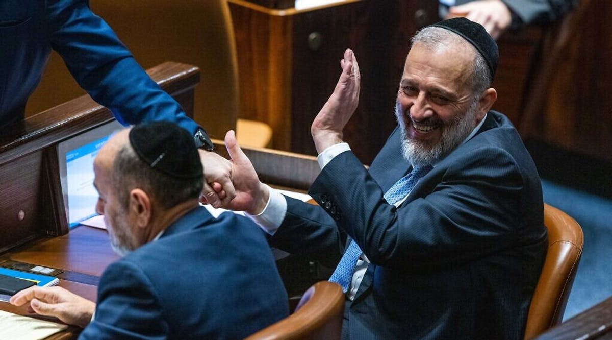 Shas leader Aryeh Deri during a Knesset vote