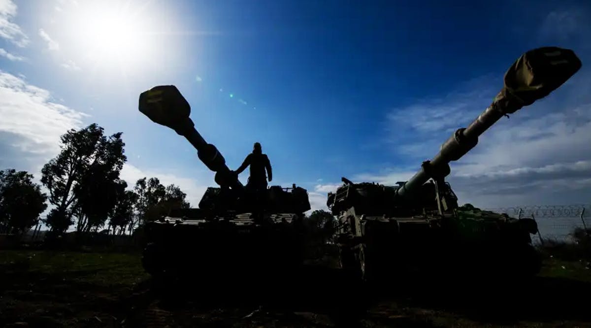 IDF (Israel Defense Force) Artillery Corps near the border with Syria, in the Golan Heights