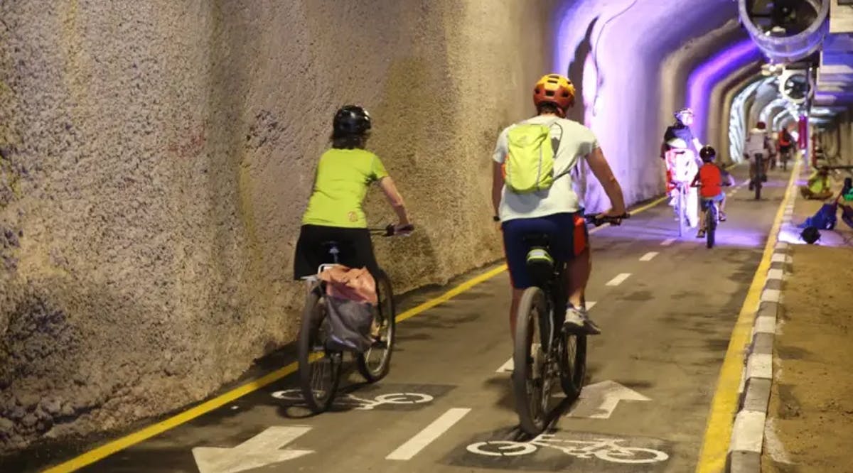 Cyclists inaugurate the Kerem tunnel