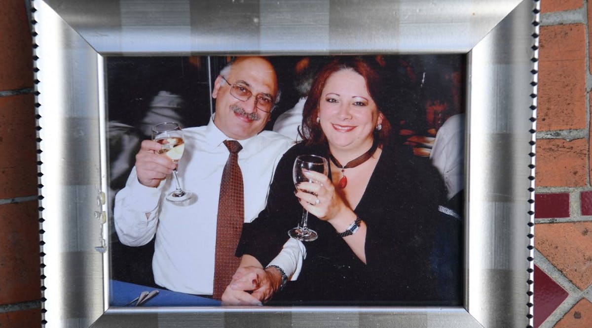 A family photograph of Anoosheh Ashoori and wife Sherry Izadi