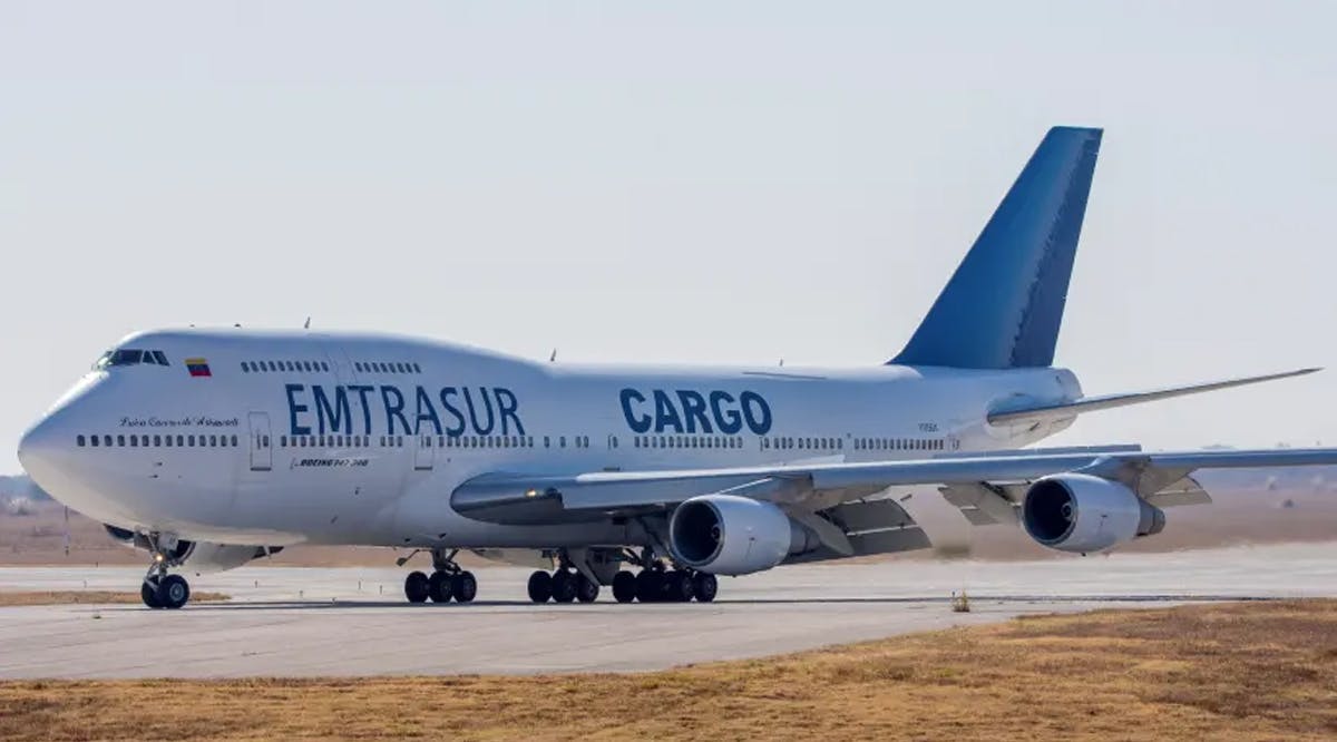 Boeing 747 aircraft registered with the number YV3531 of Venezuelan Emtrasur Cargo airline