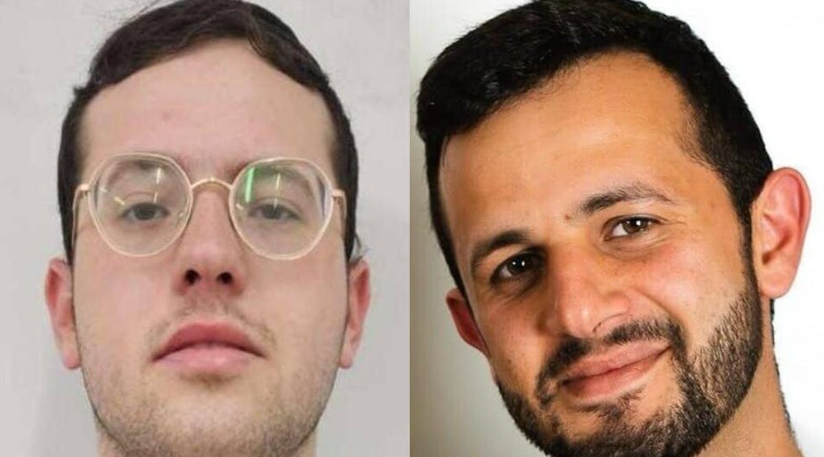 The victims of a shooting attack at Re’em Junction, southern Israel: Yishai Gartner, 23, of Modiin Illit (L) and Sgt. First Class (res.) Ori Yaish, 27, of the Jerusalem Brigade’s 8119th Battalion’s support company, from Modiin (Courtesy)