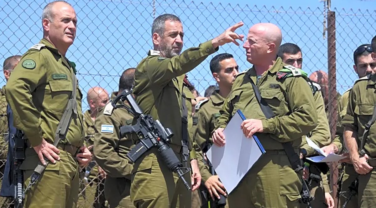IDF Chief of Staff (Lt.-Gen) Aviv Kohavi examines the area where the late Maj. Bar Falah was killed