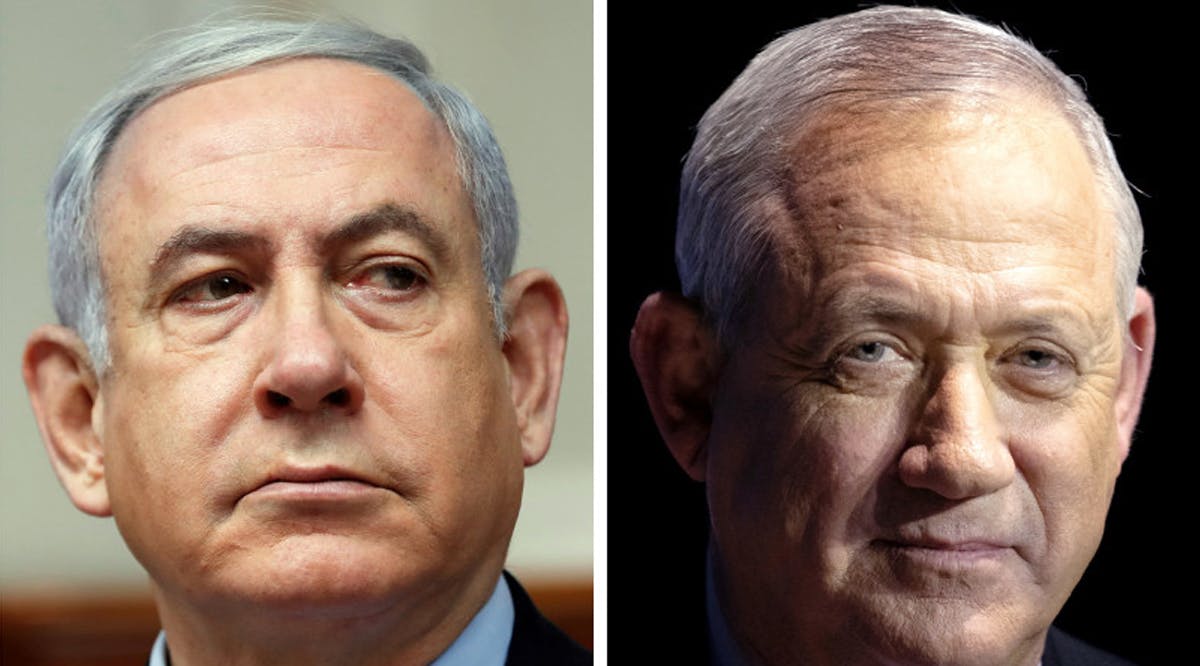 Likud leader Benjamin Netanyahu and Blue and White leader Benny Gantz