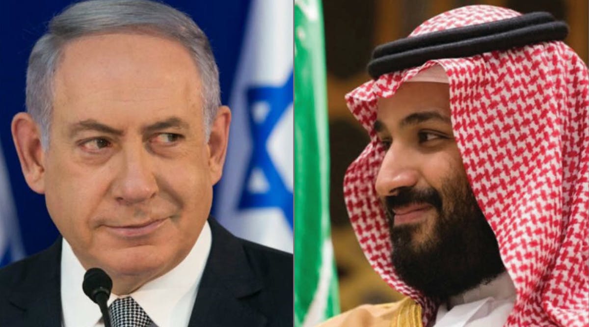 Israeli Prime Minister Benjamin Netanyahu and Saudi Arabian Crown Prince Mohammed Bin Salman