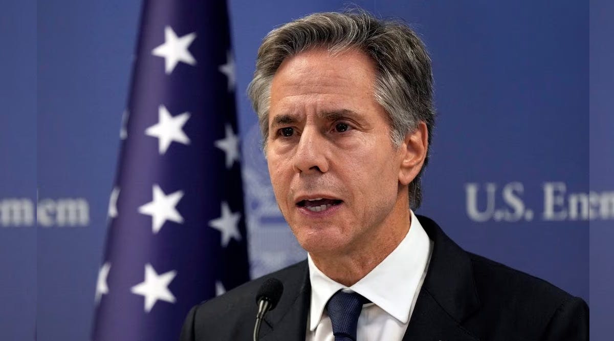 U.S. Secretary of State Antony Blinken speaks in Tel Aviv