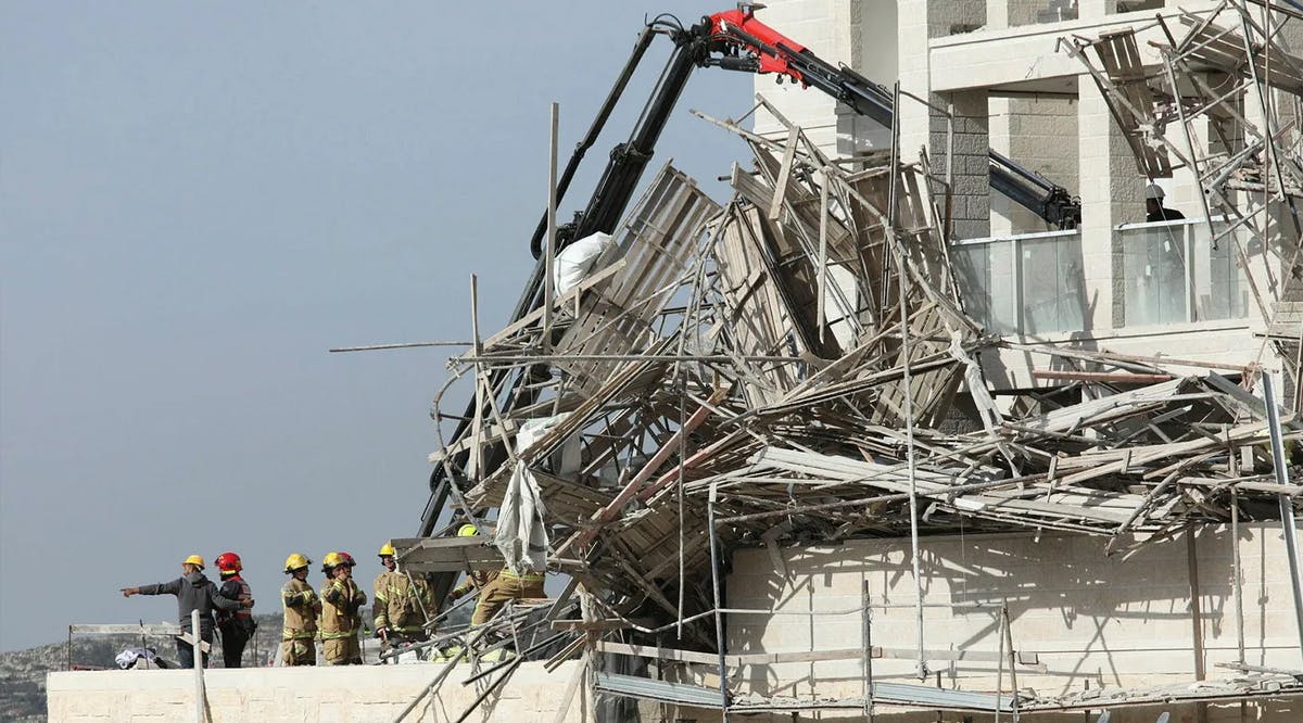 The scene of the accident, on Monday in Givat Ze'ev