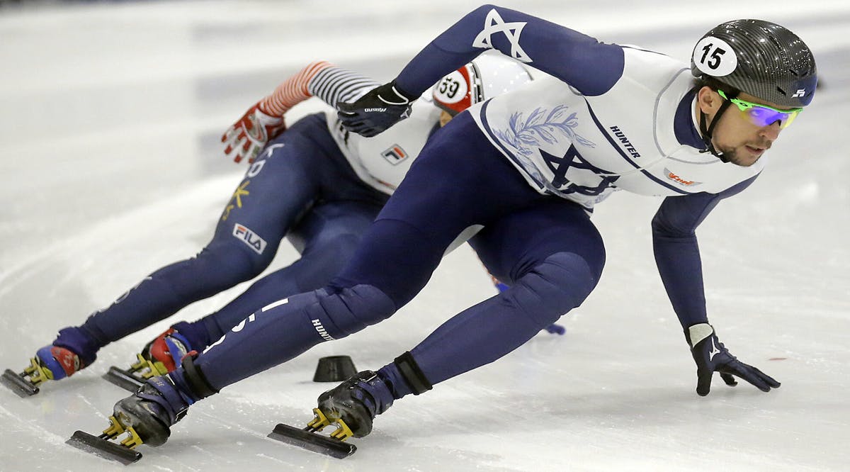 Vladislav Bykanov races for Israel during the men's 1,500 meters