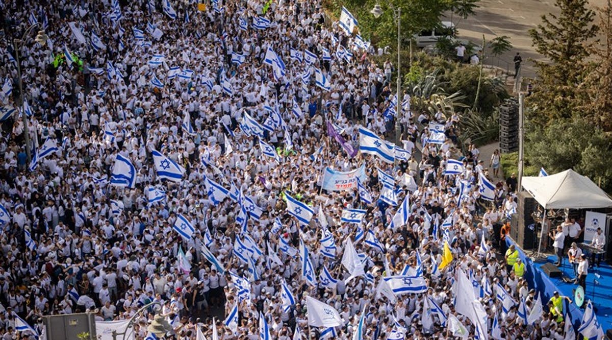 Participants in Flag March