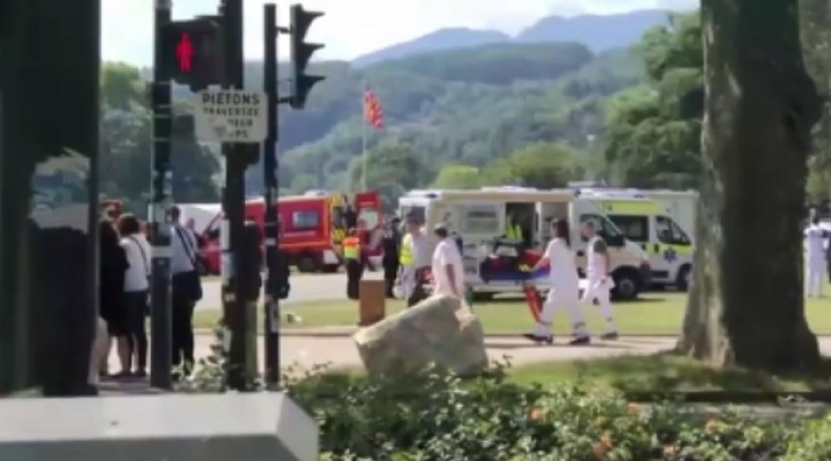 First responders arrive at scene of knife attack in French Alps town of Annecy