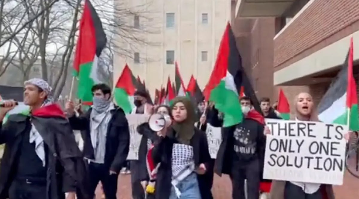 Pro-Palestinian protesters at the University of Michigan chanted "long live the Intifada"