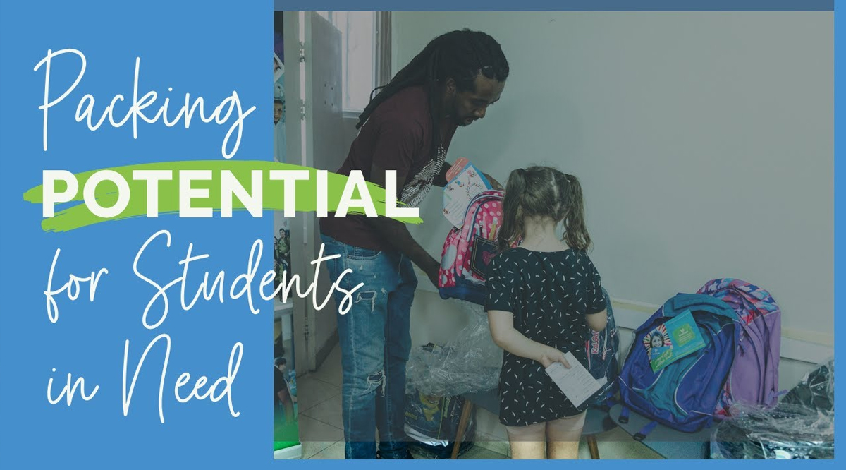 The children were excited to receive the beautiful school bags