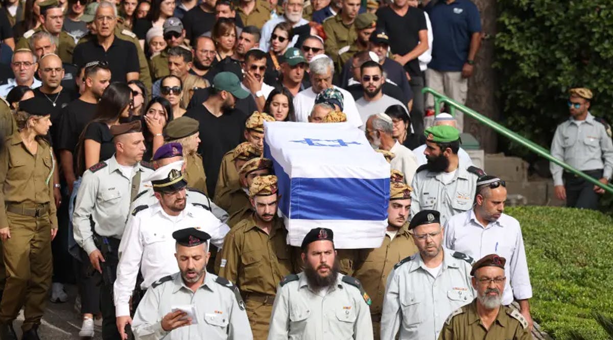 Family and friends attend the funeral of Staff Sergeant Ori Izhak Iluz who was murdered on the Egyptian border