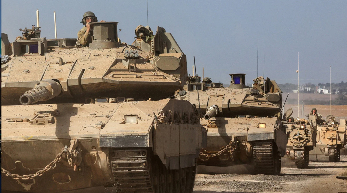 Israeli tanks amassed near the border