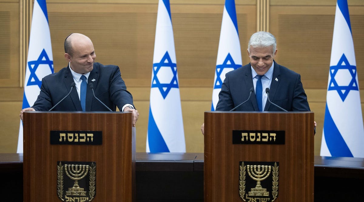 Prime Minister Naftali Bennett and Foreign Minister Yair Lapid announce the collapse of their coalition