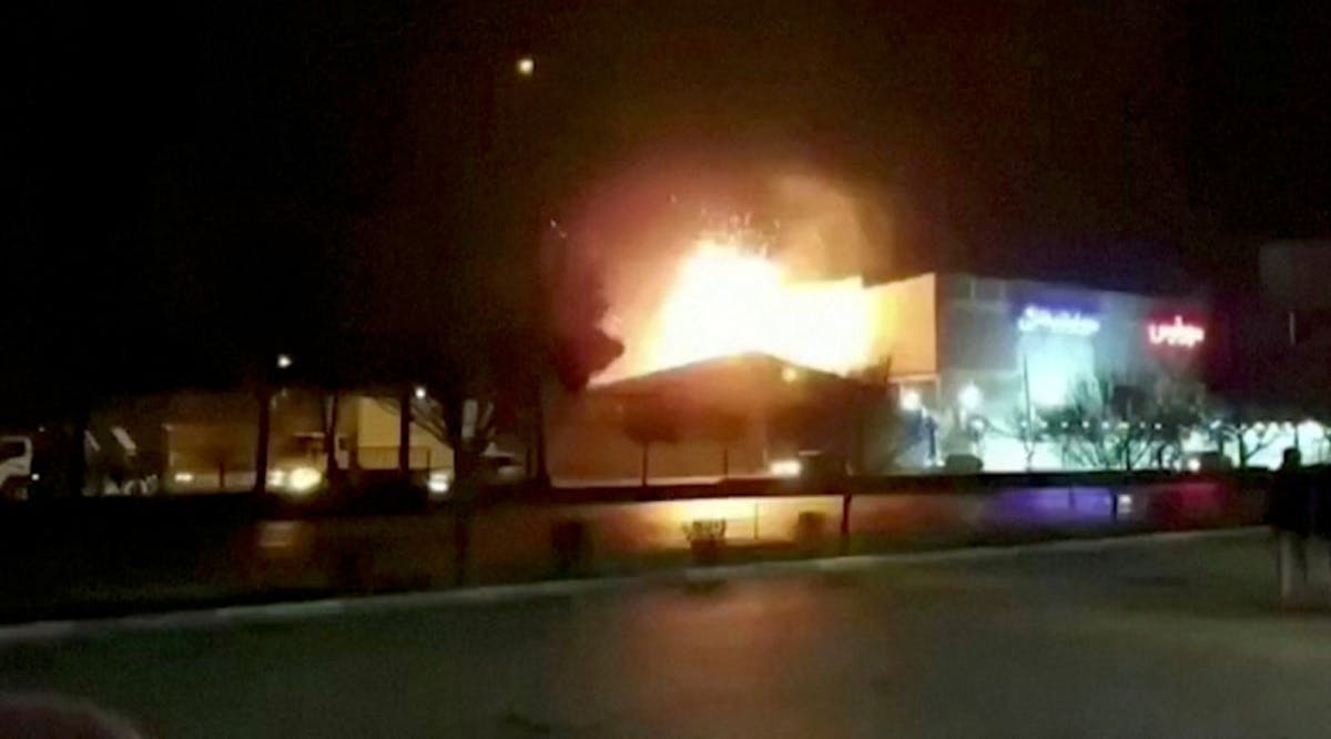 Eyewitness footage shows what is said to be the moment of an explosion at a military industry factory in Isfahan, Iran