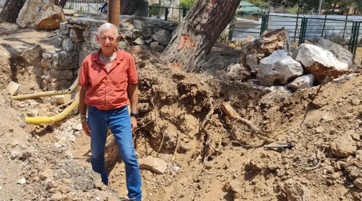 Excavations for a secret trench on Ammunition Hill in Jerusalem