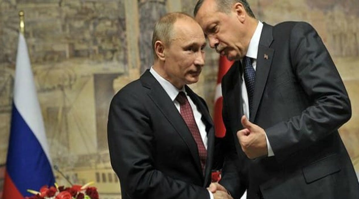 Russian President Vladimir Putin with Turkish Prime Minister Recep Tayyip Erdoğan