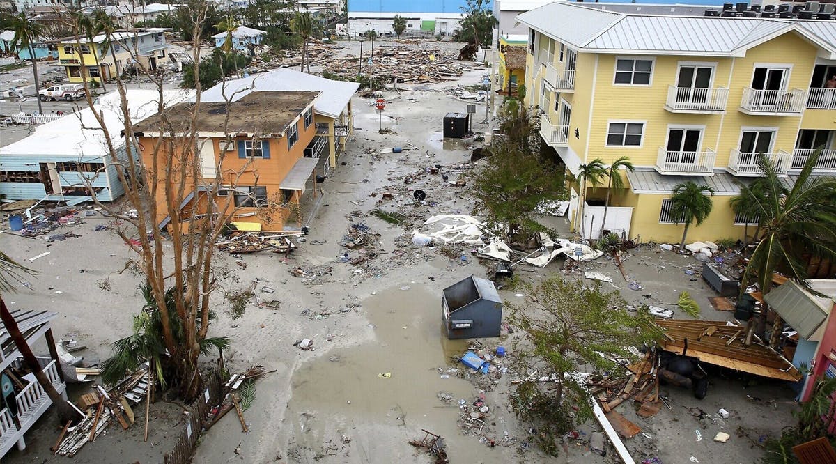 Damaged homes and businesses are seen after Hurricane Ian, in Fort Myers Beach, Florida