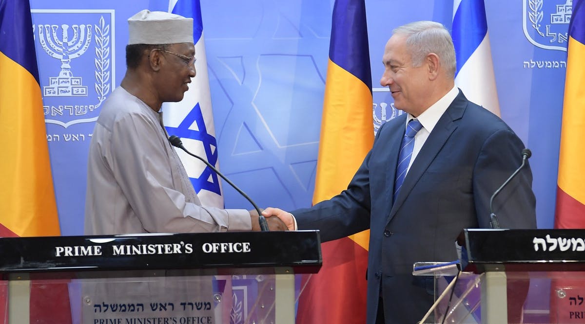 Prime Minister Benjamin Netanyahu and President Idriss Deby of Chad