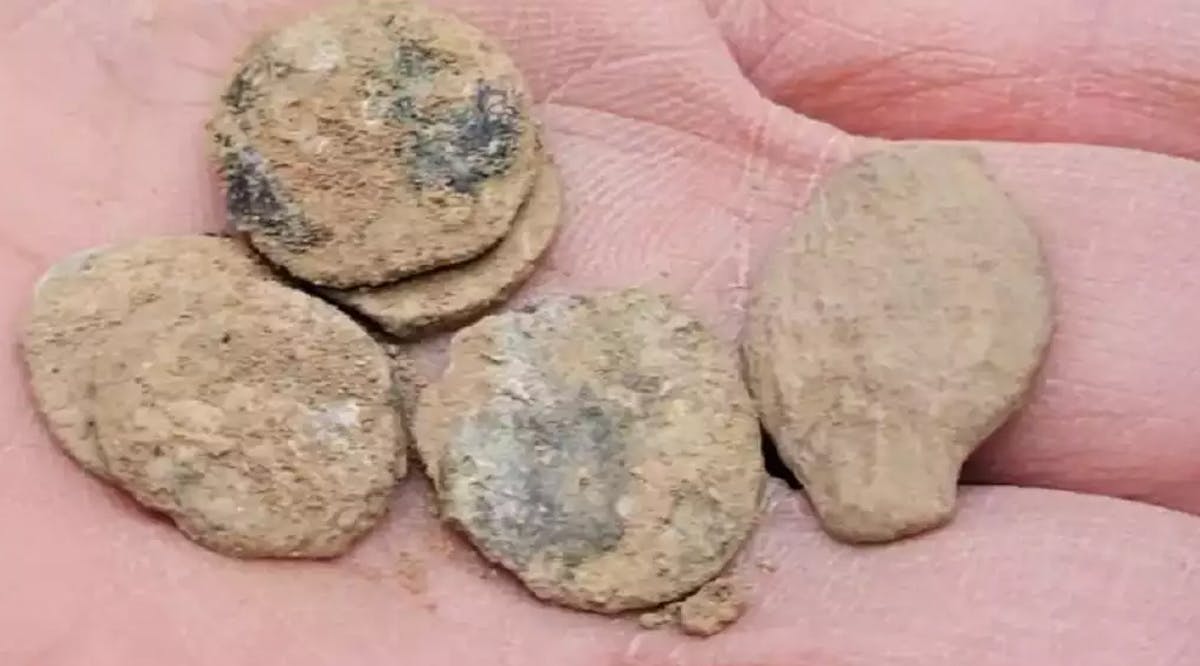 Ancient coins minted by King Alexander Jannaeus, found in the Jordan Valley | Photo: Dr. Shai Bar/The Zinman Institute of Archaeology