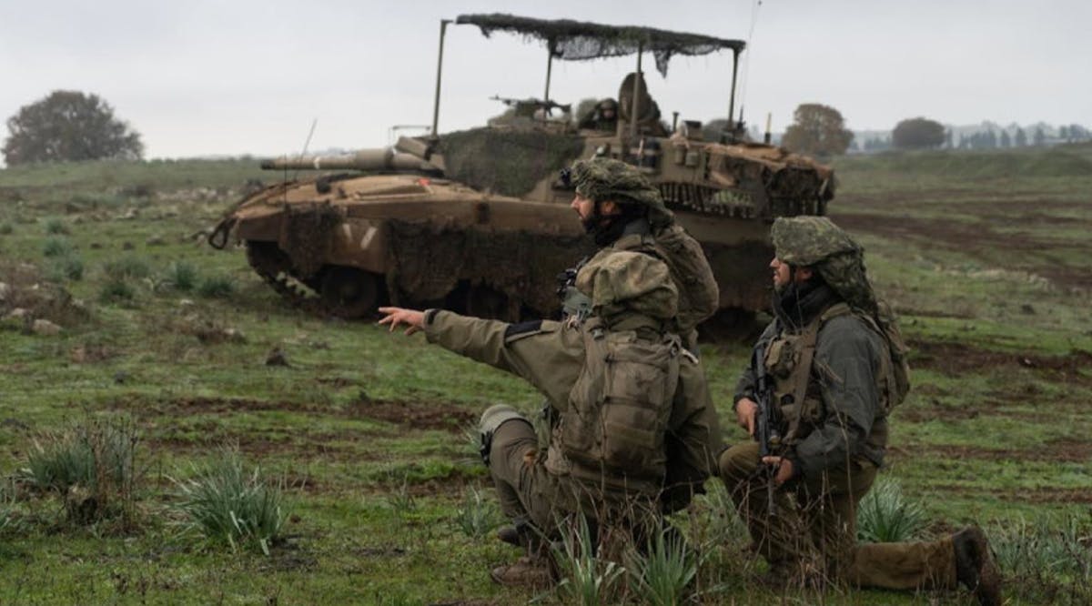 Israeli soldiers operate near the northern border with Lebanon